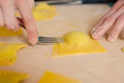 home made ravioli di ricotta and spinach