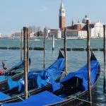 Gondolas and Canal in Venice