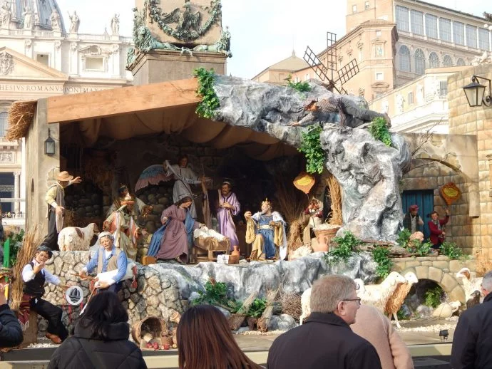 A traditional presepe display in Italy
