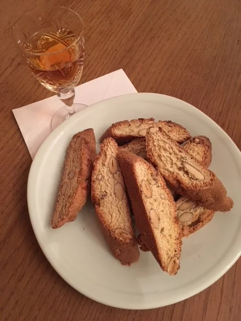 Jan's homemade cantucci, best enjoyed with a glass of Vin Santo