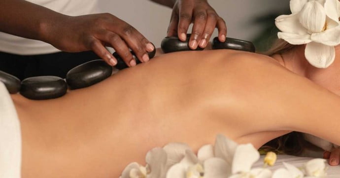 relaxing spa stone therapy