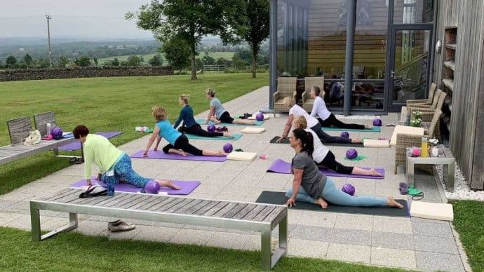 UK staycation - doing Pilates on the Banks of Loch Lomond